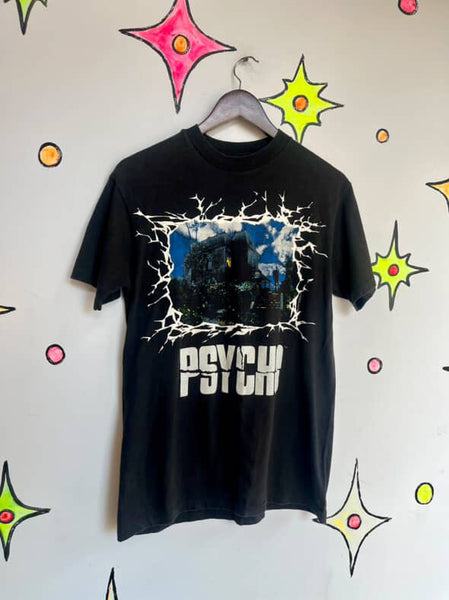 Vintage 80s 90s Psycho Horror Movie T-Shirt – Single Stitch – Rare – Men’s 38-40