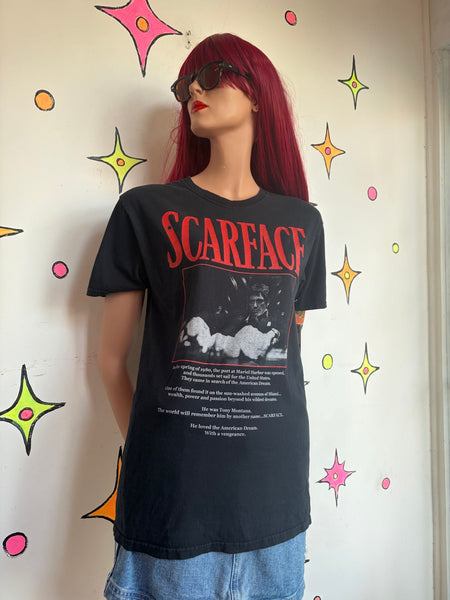 Scarface Tony Montana Graphic Tee Cult Film Movie T Shirt Streetwear M