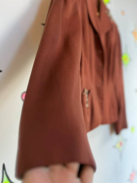 Vintage 1940s Earth Tones Embellished Beaded Blazer Vintage Juniors XS