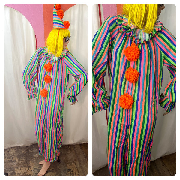 Vintage 80s | Rainbow Clown Costume