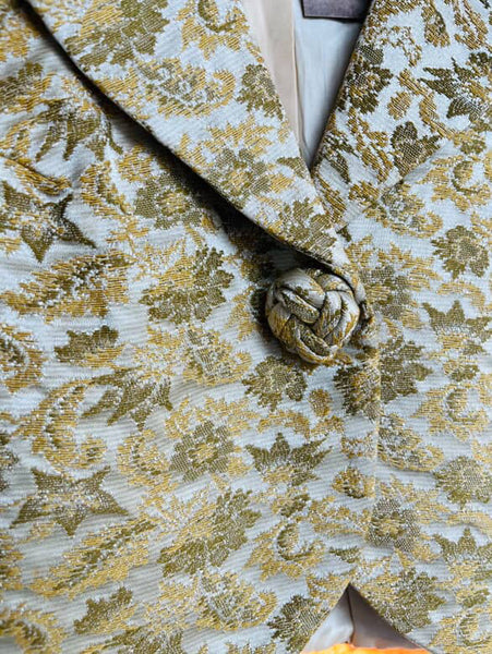 50s Golden Brocade Blazer - Pin Up - Vintage Hollywood Glam Boho Grunge S