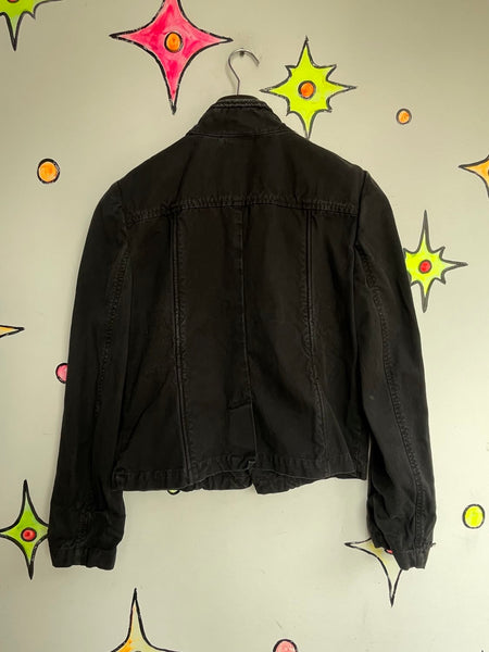 Vintage Y2K DKNY Military Jacket Black Utility Fairy Grunge Goth Streetwear L