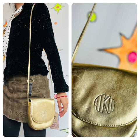 Vintage Gold Anne Klein II Crossbody Bag - Small Glam Y2K Shoulder Purse