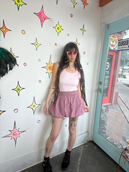 Y2K Pink Lilac Bubble Skirt Sculptural Fairy Grunge Avant Garde Mini M