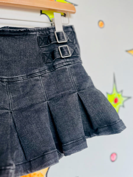 Y2K Black Pleated Mini Skort | Whimsy Goth Ultra Mini Grunge Fairy Core Size 6