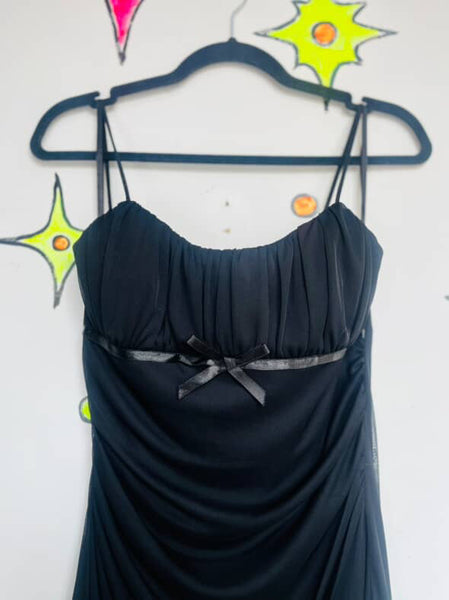 90s Y2K Black Fairy Grunge Mall Goth Babydoll Slip Dress Handkerchief Hem – 5/6