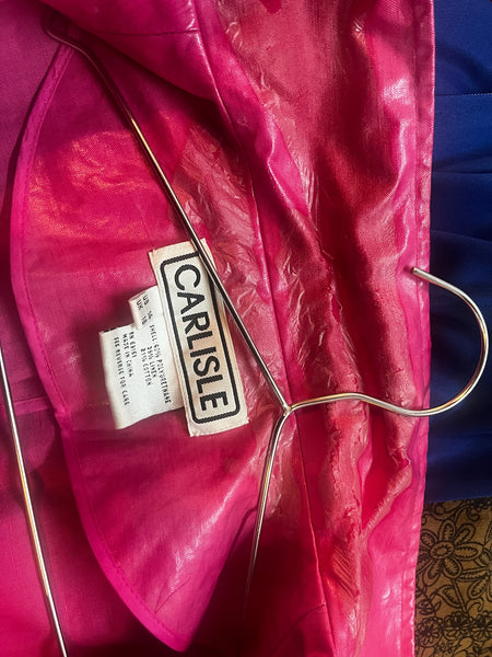 Vintage Pink Glossy Vinyl Zip-Up Barbie Moto Jacket | 90s Plastic Coat | L