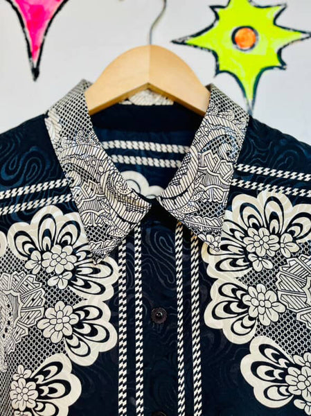 Vintage 80s Paisley Boho Fairy Grunge Whimsy Goth Flowy Blouse – XL+ Howard Wolf