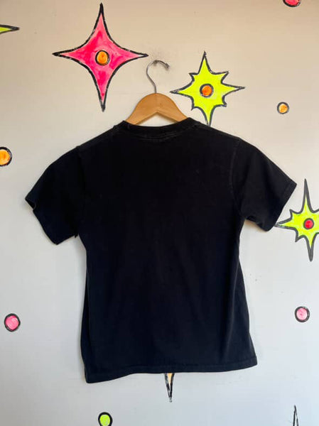 Vintage Souvenir Graphic Baby Tee Black Retro Whimsy Grunge Crop Top T-Shirt XS