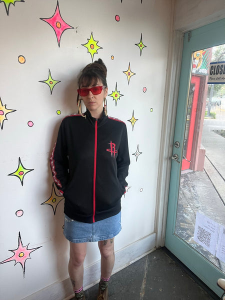 Houston Rockets Track Jacket NBA Streetwear Y2K Sporty Zip Up Small