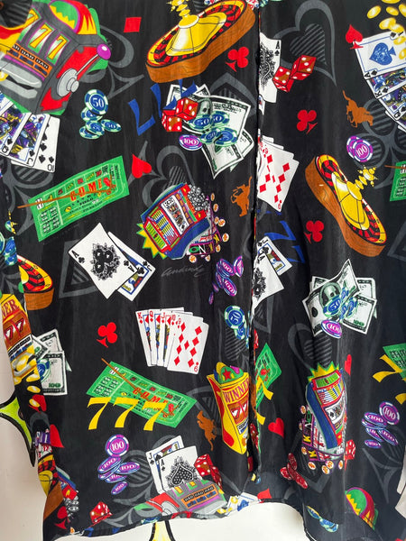 Vegas Novelty Souvenir Party Vacation Shirt Casino Gambling Slot Machines XL+