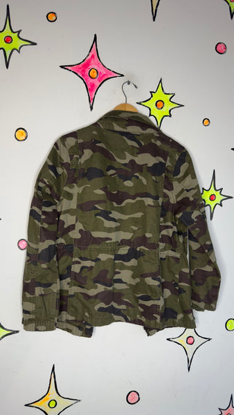 Y2K Army Jacket Military Utility Zip Up Grunge Streetwear Coat Medium