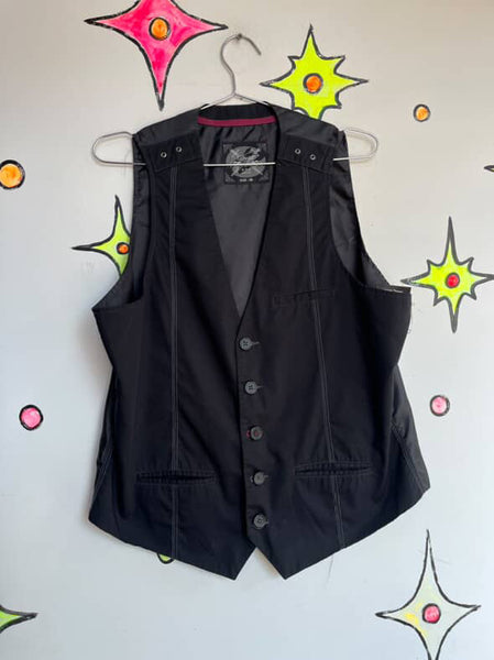 Y2K Goth Grunge Emo Indie Sleaze Black Unisex Vest - Men's M