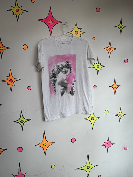 David Pop Art Graphic T-Shirt | Modern Art Museum Aesthetic Streetwear Tee M