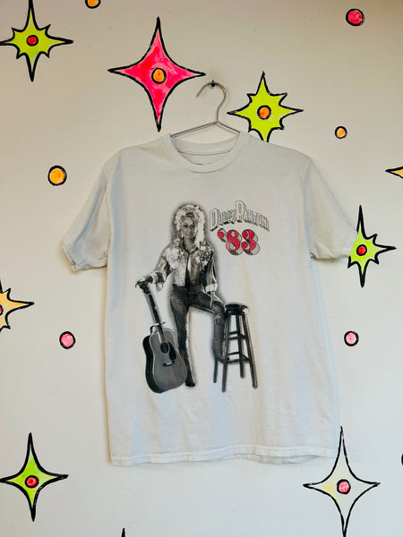 Vintage 1983 Dolly Parton Concert Tee White Western Band T Shirt S