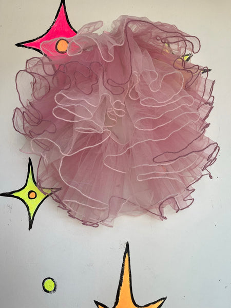 Pink Tulle Ruffle Collar Clowncore Pierrot Costume Fairycore Statement Neckpiece