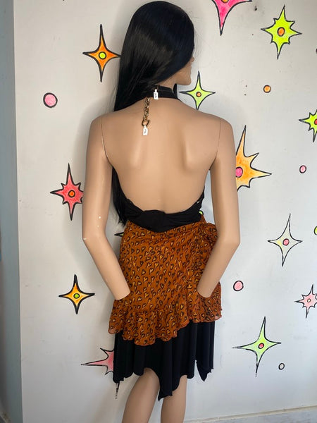 Y2K Orange Heart Print Mini Skirt | Fairy Grunge Ruffle Urban Outfitters Skirt S