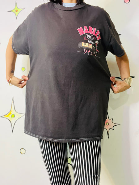 Soft Vintage Japanese Souvenir Tee Bar Shirt Graphic T-Shirt - Grunge Novelty L
