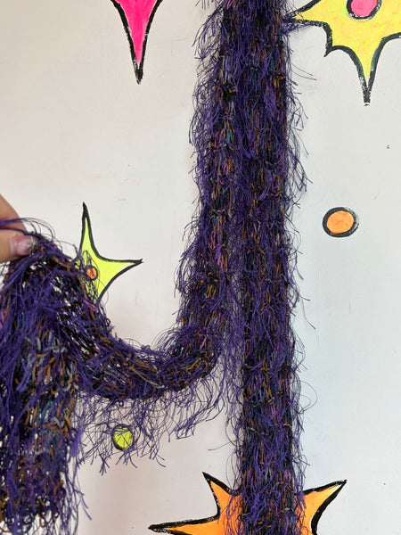 Y2K Purple Fuzzy Fairy Scarf Whimsy Grunge Fairycore Soft Gothic Boho