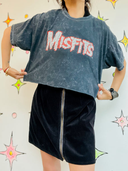 MISFITS Concert Tee - Classic Punk Emo Grunge Cropped T-Shirt Size M/L