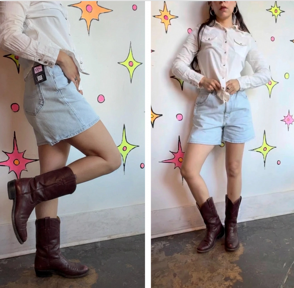 Vintage Justin Burgundy Leather Cowboy Boots Western Roper Cowgirl Boots 7.5A