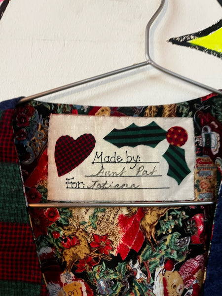 Vintage Tacky Ugly Christmas Vest | HolidayVest | Whimsical Festive Patchwork S