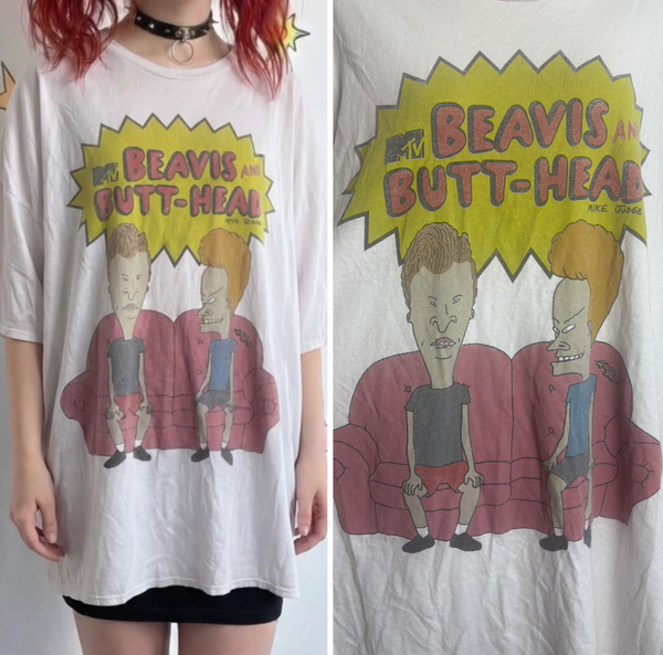 Beavis and Butt-Head T-Shirt Retro 90s Nostalgia MTV Oversized Tee XL+