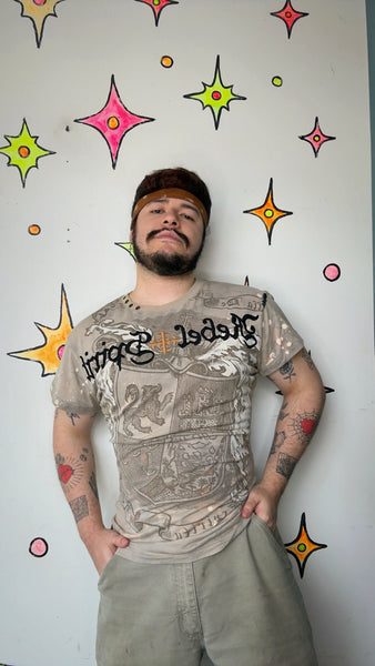 Rebel Spirit Tattoo Print Tee Y2K Indie Sleaze Graphic T Shirt Edgy Streetwear XL