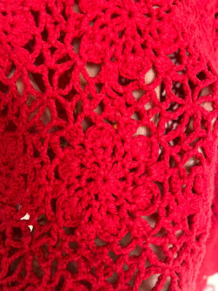 Vintage 90s Y2K Gold Crochet Fairy Grunge Boho Duster Robe Sweater – 14/16