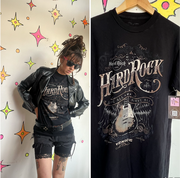Hard Rock Cafe Venice Graphic Tee Vintage Souvenir T Shirt Grunge Small