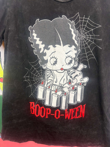 Betty Boop Tee Retro Halloween Goth Boop-O-Ween Spooky Season Novelty T-Shirt