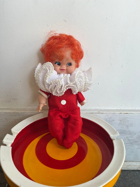 Vintage 1970s Cute Clown Doll Harlequin Just Clowns by Uneeda Oddity Collectible