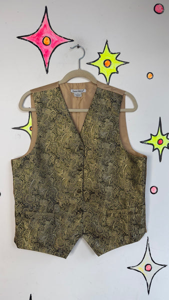 Gold Paisley Vest | Romantic Goth Victorian Revival Steampunk Waistcoat S