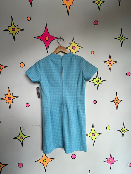 Vintage 60s Pastel Blue Mini Dress | Palm Royale Mod French Girl Retro Prep XS/S