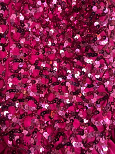 Vintage 80s Pink Sequin Poofy Prom Party Dress – Crinoline Glam Princess Small