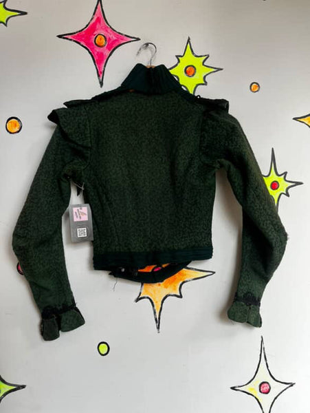 Antique 1890s Green Wool Bodice – Handmade Victorian Era Top – XS