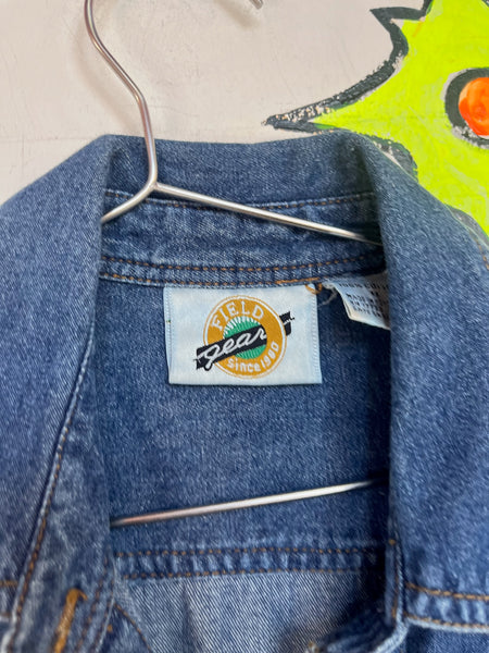 Vintage 90s Denim Button Down Dress – Grunge Boho Streetstyle Emo Midi – S (5/6)