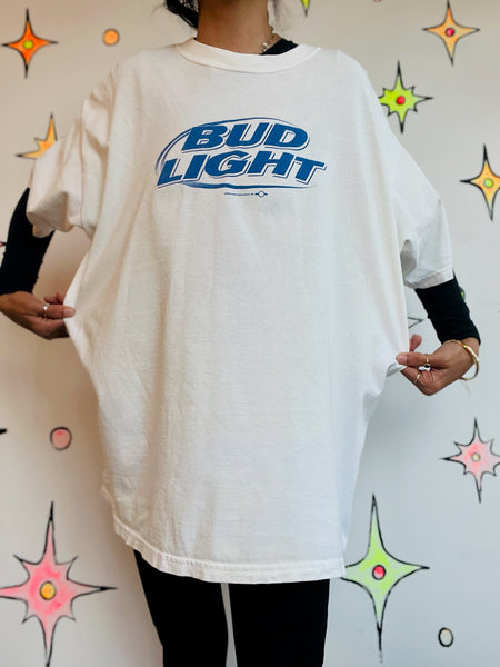 Vintage 90s Bud Light Grunge Biker Americana T-Shirt – Black Retro Beer Tee – XL