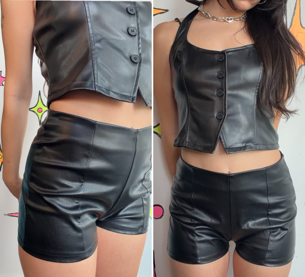 Vintage Leopard Shorts Y2K Grunge 90s Aesthetic High Waist Hot Pants - Small