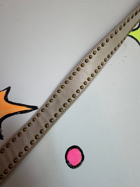 Y2K White Studded Belt Western Grunge Cowboycore Vegan Leather Belt