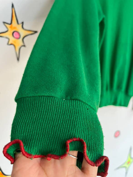 Vintage 80s Tacky Ugly Christmas Sweater w Bows | Holiday Party Sweater | M