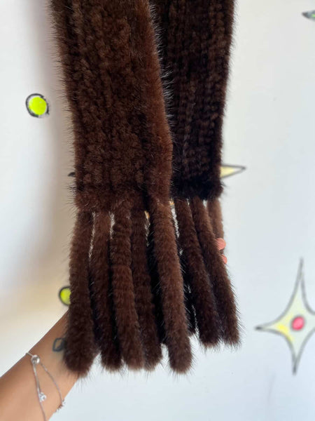 Vintage Hollywood Glam Mob Wife Mink Fur Scarf – 1950s Starlet Style
