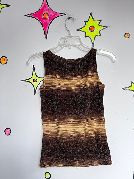 Vintage 90s Y2K Glitter Stretchy Fairy Cyber Grunge Boho - McBling GlamTop - S