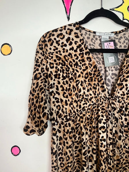 Y2K Leopard Babydoll Dress | Indie Sleaze Rock Star Girlfriend Glam Mini M