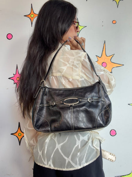 Y2K Franco Sarto Shoulder Bag | Minimalist Vegan Leather Purse