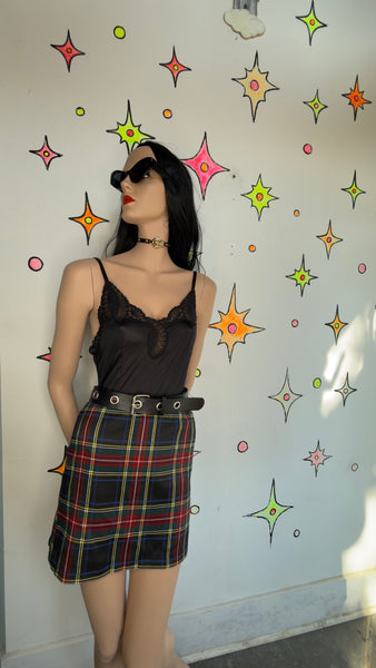 Vintage Vegan Faux Leather Oversized Grommet Belt ' Y2K Punk Grunge 35"