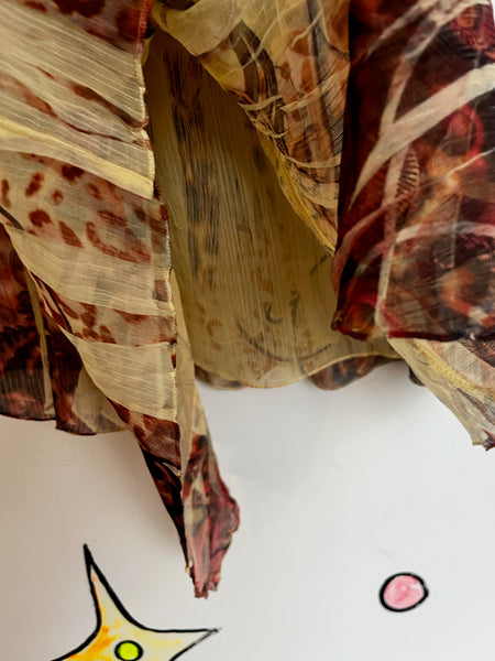 Vintage Y2K Affliction-Style Boho Grunge Fairy Tattoo Tee Crochet Embellished S