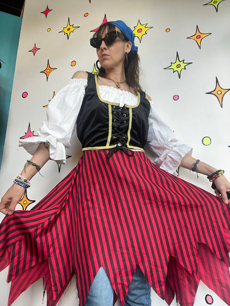 Halloween Pirate Costume Dress Renaissance Festival Piratecore Cosplay Outfit SM