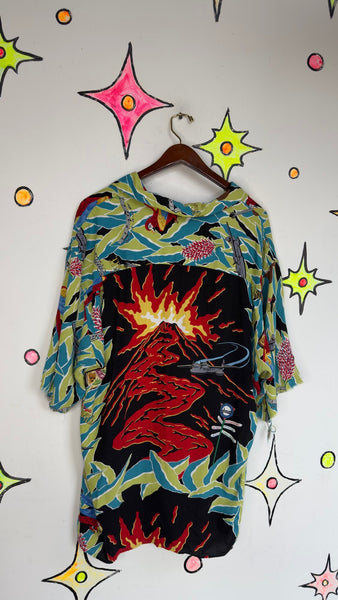 Margaritaville Hawaiian Shirt - Tropical Jimmy Buffett Tiki Aloha Button Up XL
