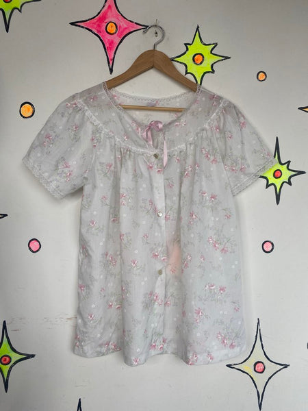 Vintage Vanity Fair Lace Babydoll Blouse Coquette Nighty Pastel Softgirl L/XL